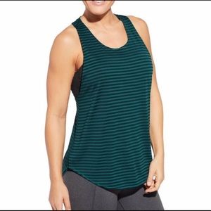 Calia Reversible Striped Racerback Tank Top Green